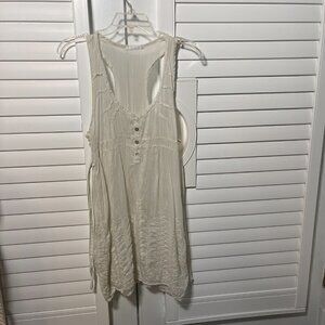 Kayla ivory silk embroidered sleeveless cover up S